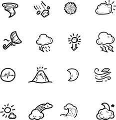The doodle weather icon set.