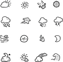 The doodle weather icon set.