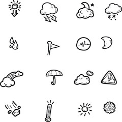 The doodle weather icon set.