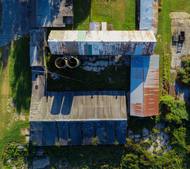 Weathered Old Country Barn during Sunset Aerial