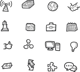 The doodle business icon set.