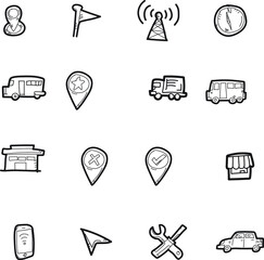 The doodle navigator icon set.