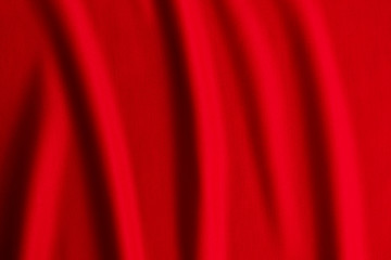 Red fabric, cloth wave texture background, Empty space. / Soft image.