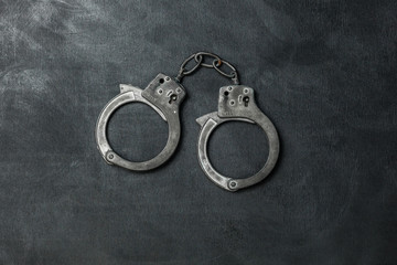 The Handcuffs on black background