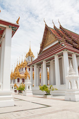 Wat Ratchanatdaram or Loha Prasat the only metal castle in the world still in Bangkok, Thailand.