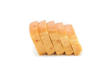 Pumpkin & carrot bread isolated on white background.