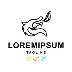 colorful dragon logo design vector