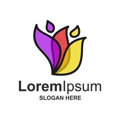 colorful leaf logo design vector