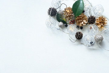christmas decoration on white background and place for your text