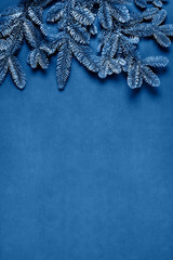 Christmas card in blue color.