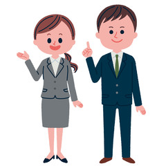男性社員と女性社員のイラスト