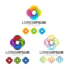 colorful circle logo design vector bundle