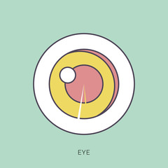 Obraz premium Eye Care vector logo design. Red and green color with outline concept.