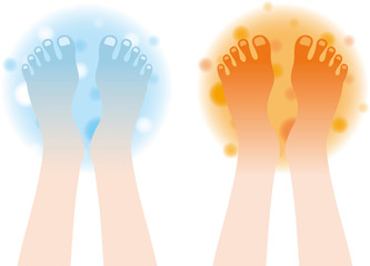 凍える足の甲　あたたかな足の甲　セット　輪郭なし