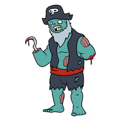 Cartoon Zombie Pirate Cartoon Illustration