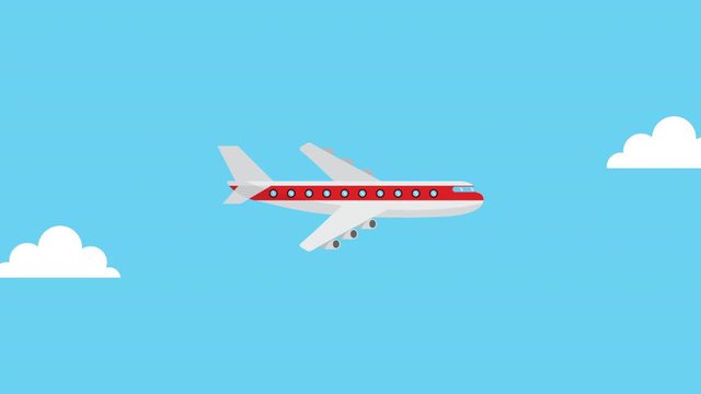 airplane flying transport video animation