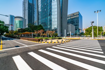 Urban modern architectural landscape and Street View Road