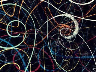 abstract chaotic fractal background 3D rendering illustration