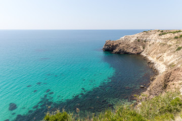 beautiful azure bay of the black sea