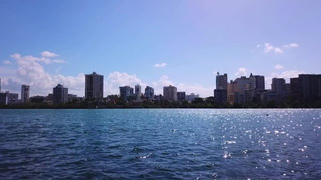 Droning over Laguna Del Condado in Puerto Rico