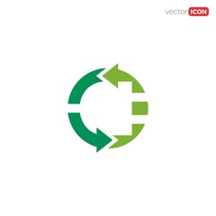 electrical plug recycle icon/symbol/Logo Design Vector Template Illustration
