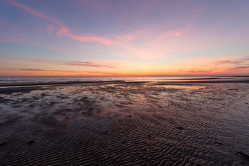 gorgeous sunset on the north sea