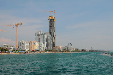 Sea coast and modern construction. Limassol, Cyprus