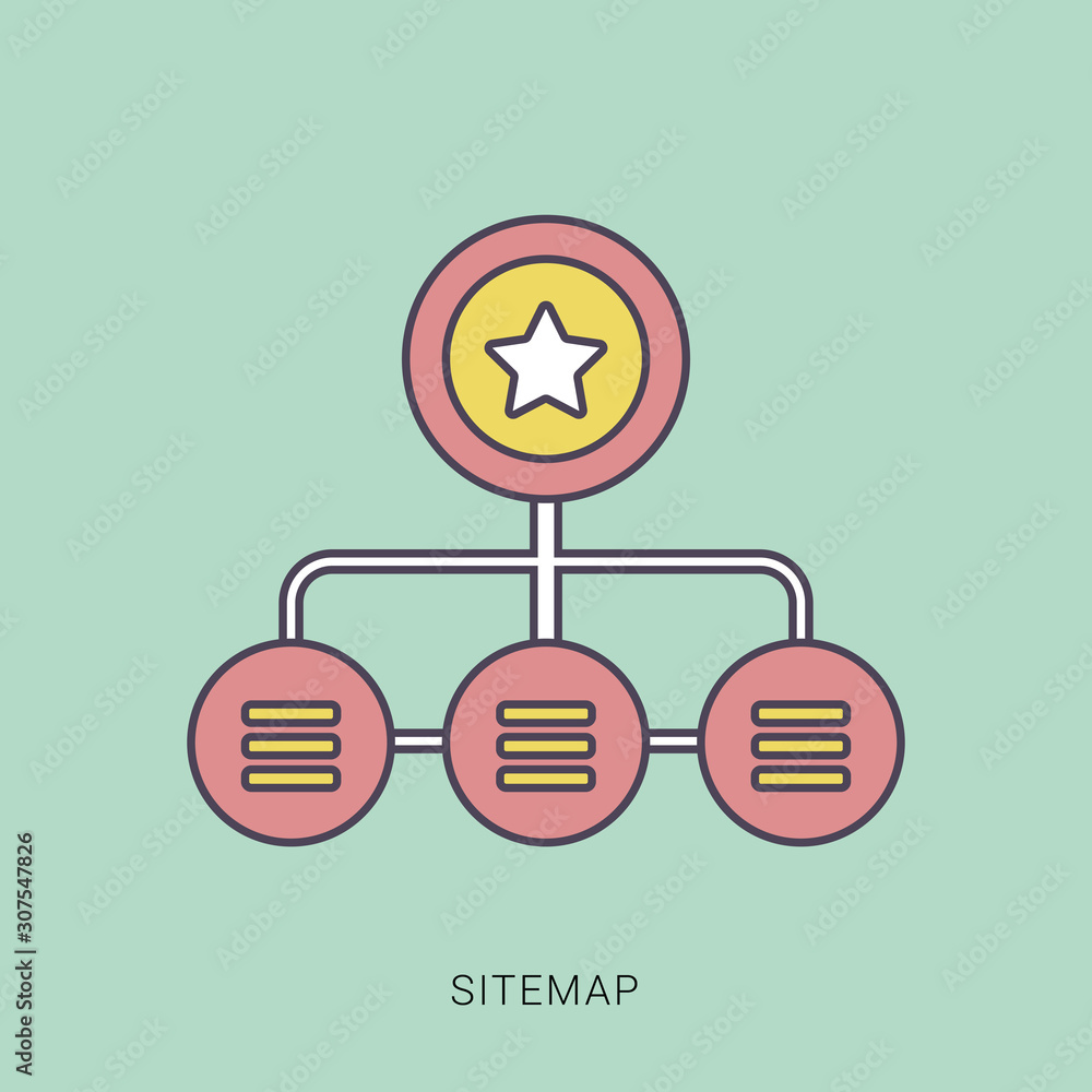 Poster site map icon suitable for info graphics. red and green color with outline concept.