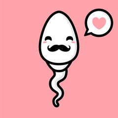 sperm mustache vector design