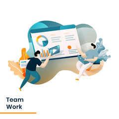Landing Page Team Work vector illustration modern concept, can use for Headers of web pages, templates, UI, web, mobile app, posters, banners, flyers, posters.
