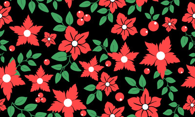 Christmas flower red, design for seamless floral pattern.