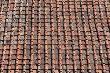 Red Clay Tile Rooftop Pattern in Florence Italy