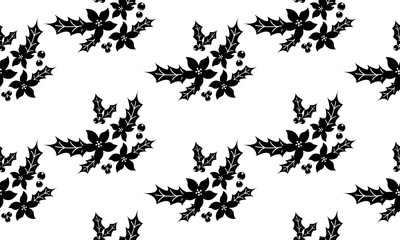 Christmas floral pattern texture, perfect black flower.