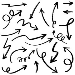 set of hand drawn arrows .Vector doodle design elements. Illustration on white background.for business infographic, banner, web and concept