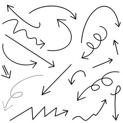 set of hand drawn arrows .Vector doodle design elements. Illustration on white background.for business infographic, banner, web and concept