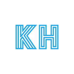Initial line logo letter KH for business company or brand product