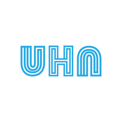 Initial line logo letter UHA for business company or brand product