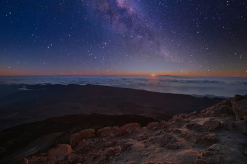 Fototapeta na wymiar Sunrise, view from Teide volcano, Tenerife