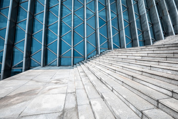 Empty ground facing modern building