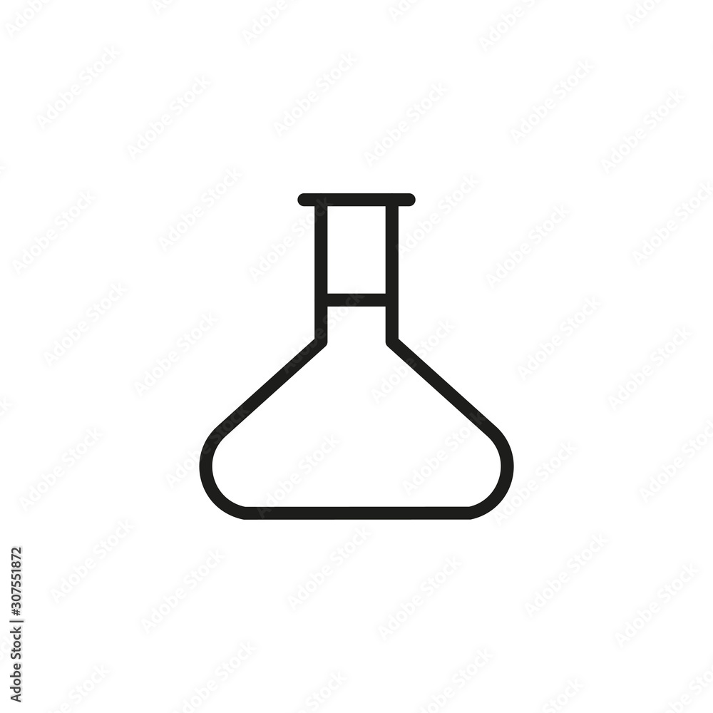 Poster simple flask line icon.