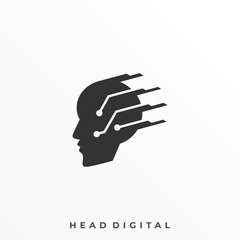 Head Technology Illustration Vector Design Template