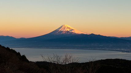 達磨山高原から 富士山と駿河湾