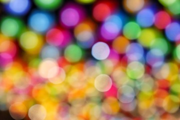 abstract colorful background of christmas lights. Colorful bokeh of LED light, concept for happiness moment, celebration, festival.