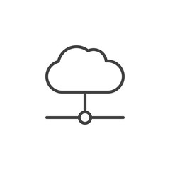 Server cloud computing line icon. linear style sign for mobile concept and web design. Cloud data, connection network outline vector icon. Symbol, logo illustration. Vector graphics