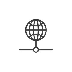 Global network connection line icon. linear style sign for mobile concept and web design. Public Network outline vector icon. Symbol, logo illustration. Vector graphics