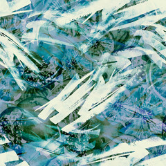 Watercolor, vintage seamless pattern - fruit ripe pomegranate, figs, slices of figs. Vintage drawing of fruits, stones, tropical flowers, fruit, plants and leaves. Fashionable art pattern,abstract