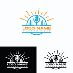 radio logo design/Podcast icon illustration set fully vector EPS 10
