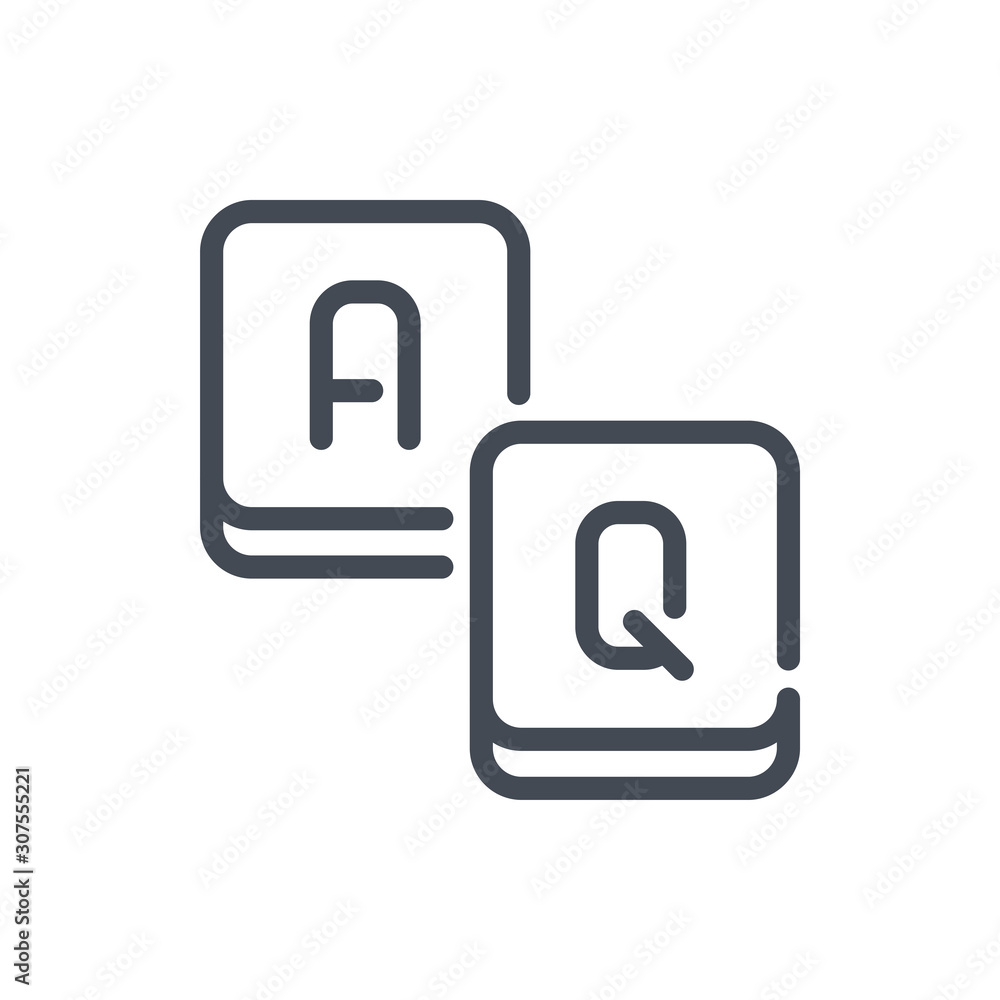 Poster answer and question game line icon. crossword game vector outline sign.