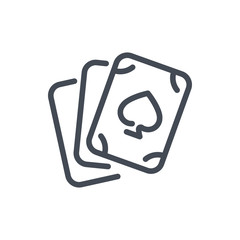 Poker line icon. Card game vector outline sign.