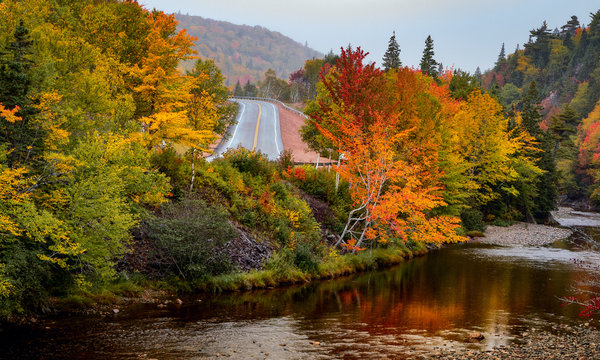 Cabot trail, louping Cape Breton, in Nova Scotia is one of the most famous stunning scenic drives in Canada